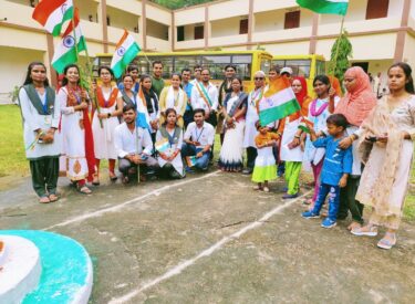 Students with Tri Colour